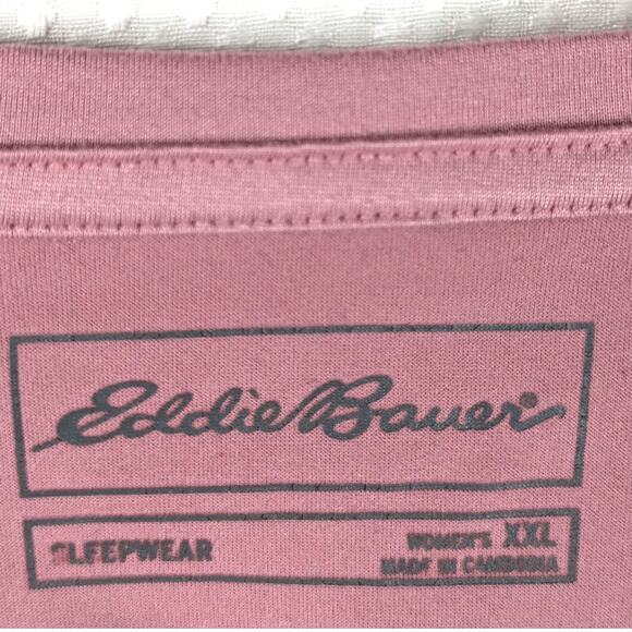 Eddie Bauer Women’s XXL Sleepwear V-Neck Short Sleeve Top Mauve Pink Stretch - Picture 2 of 4